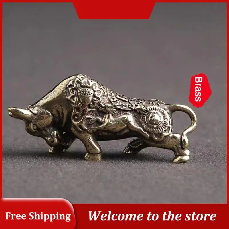 Brass Lucky Bullfighting Statue Home Decoration Ornaments Copper Animal Miniature Figurine Bring Wealth Office Desk Decor Crafts