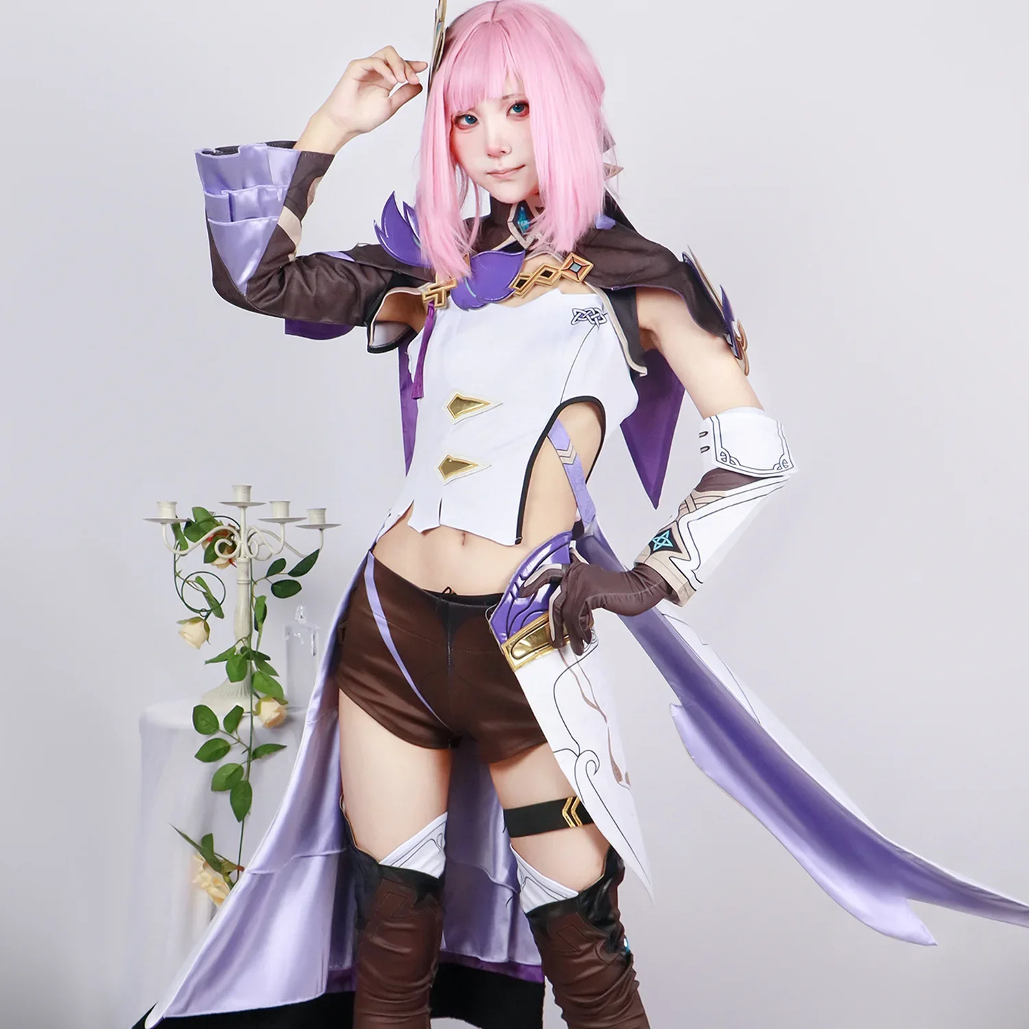 Elysia Cosplay Costume Honkai Impact 3 Carnival Uniform Wig Anime Halloween Costumes Women Game