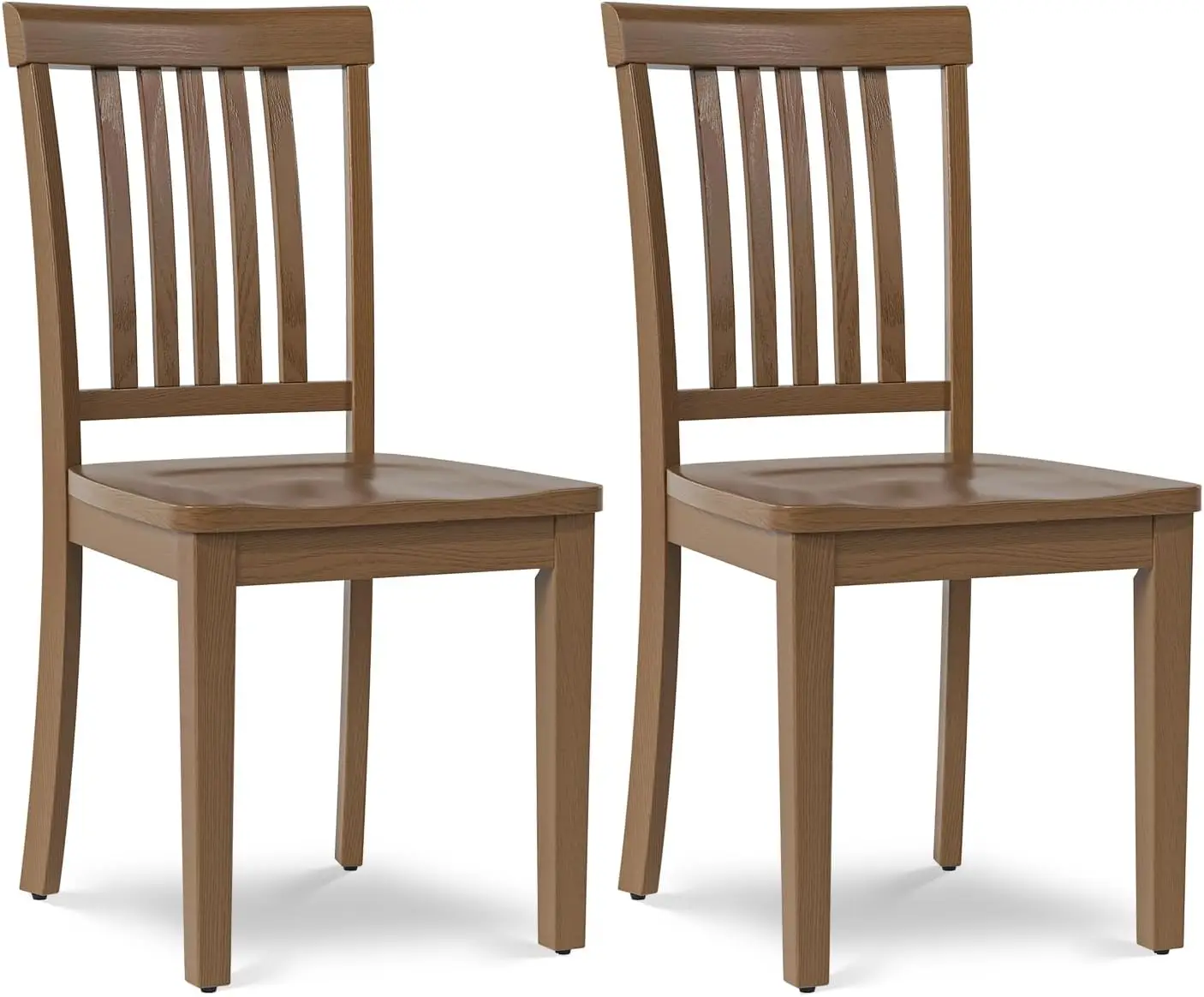 

Wooden Dining Chairs Set of 2, Solid Rubberwood Kitchen & Dining Room Chairs, Farmhouse Rustic Side Chairs with Anti-Slip Pads