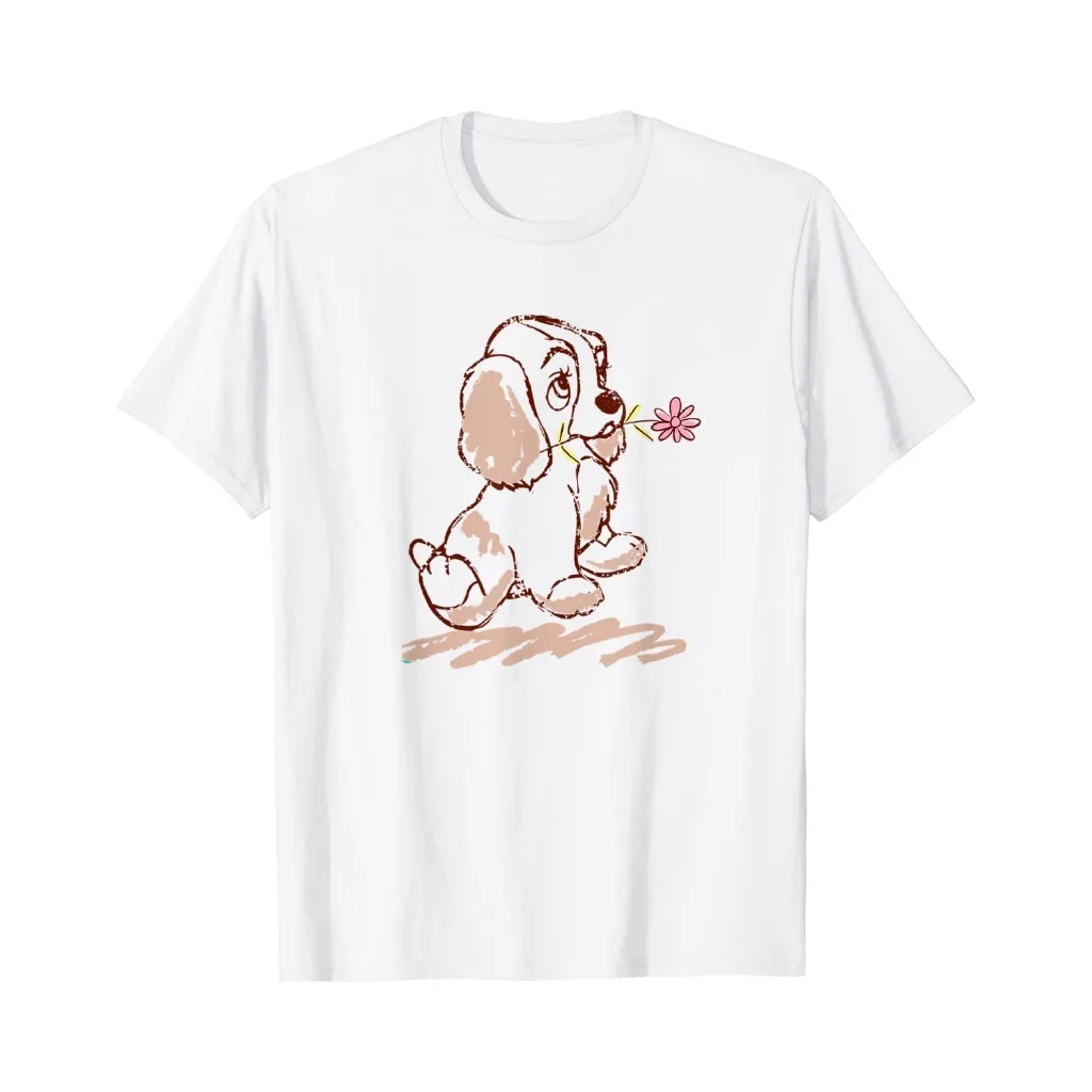 New T-Shirt unisex Fashion disney lady and the Tramp Full Size XS-4XL