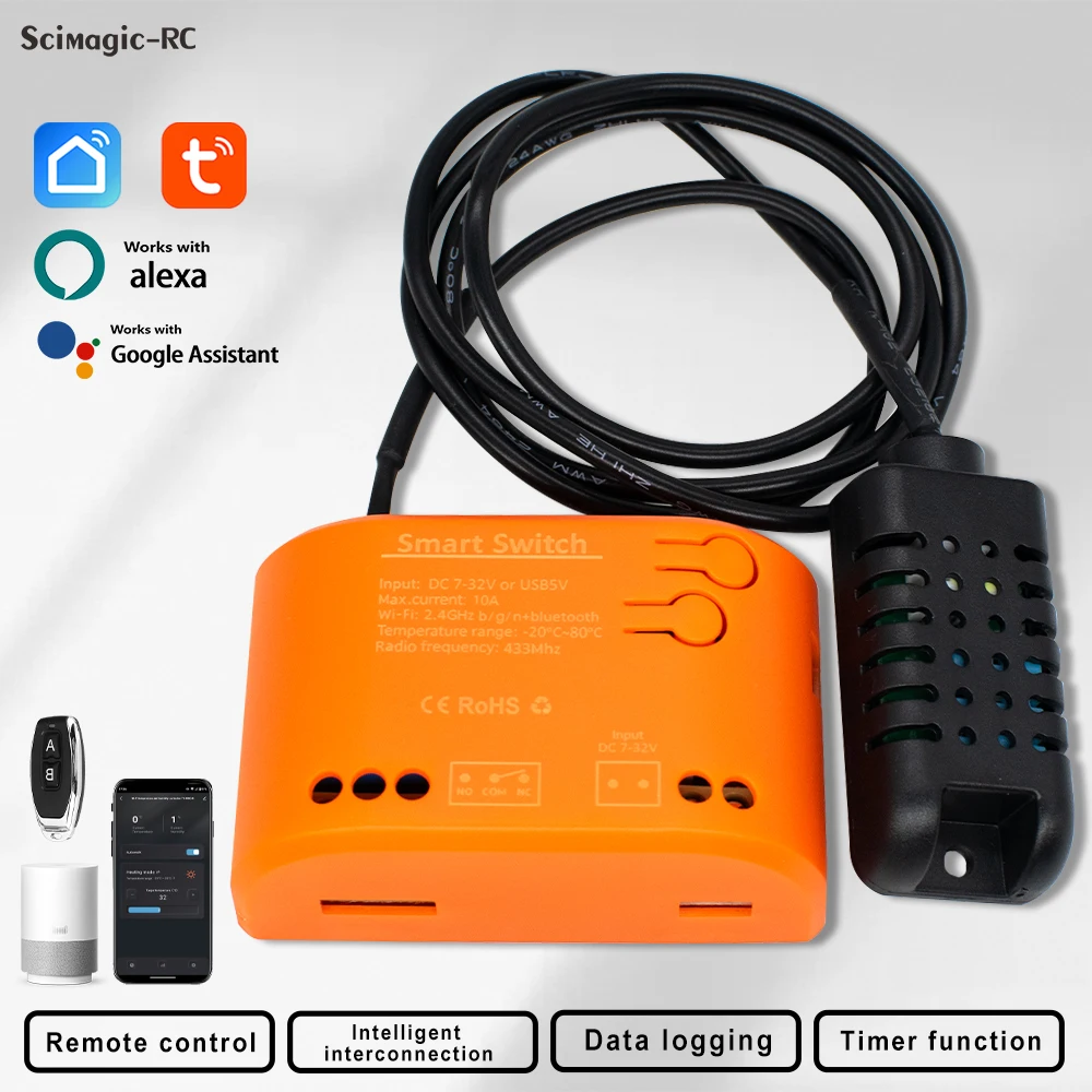 

Tuya Wi-Fi датчик температуры и влажности для аквариумов, мониторинг температуры воды, работа с Alexa Google Home 12 В 24 В 220 В