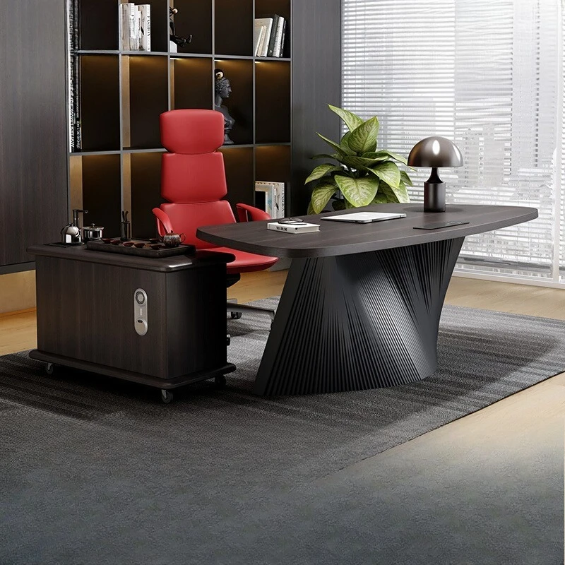 

Italian minimalist light luxury desk designer study table simple household special-shaped study computer table high-end writing