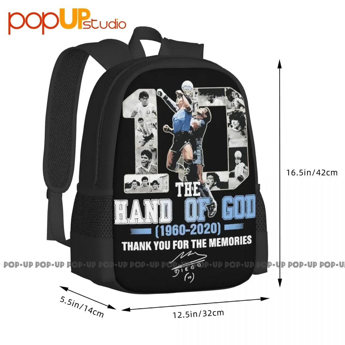 The Hand Of God Number 10 Maradona Thank You For The Memories Backpack Large Capacity Creative Sports Bag