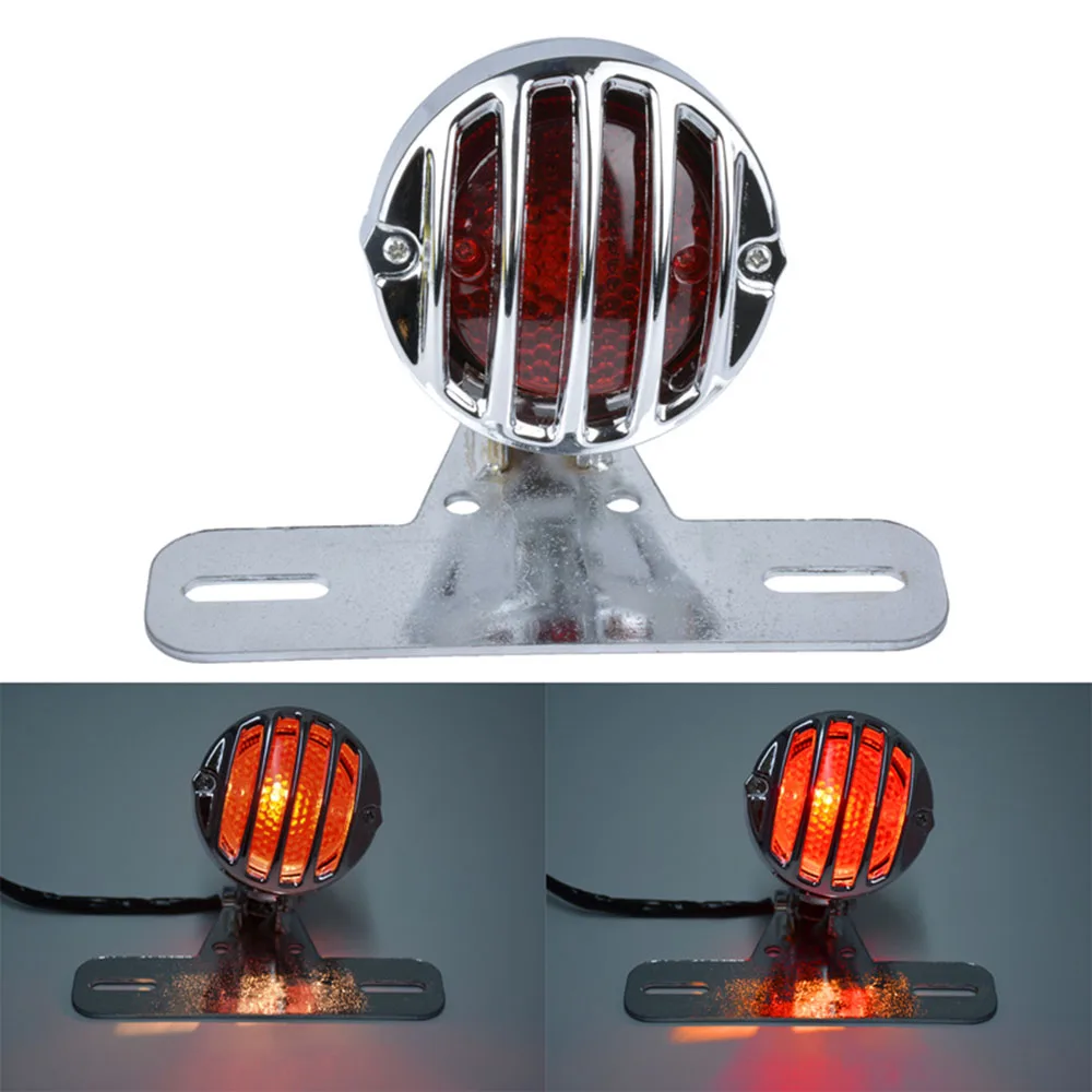 Torvian Universal Motobike Light Bulb Tail Lights Tailgate Lights Trailer Light with Lighted License Plate Holder Metal Guard