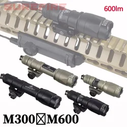 Тактический фонарик Surefire M300 M300C M600 M600C Скаутский фонарь с переключателем давления, двойная функция, фонарь для охотничьего оружия, 600 люмен