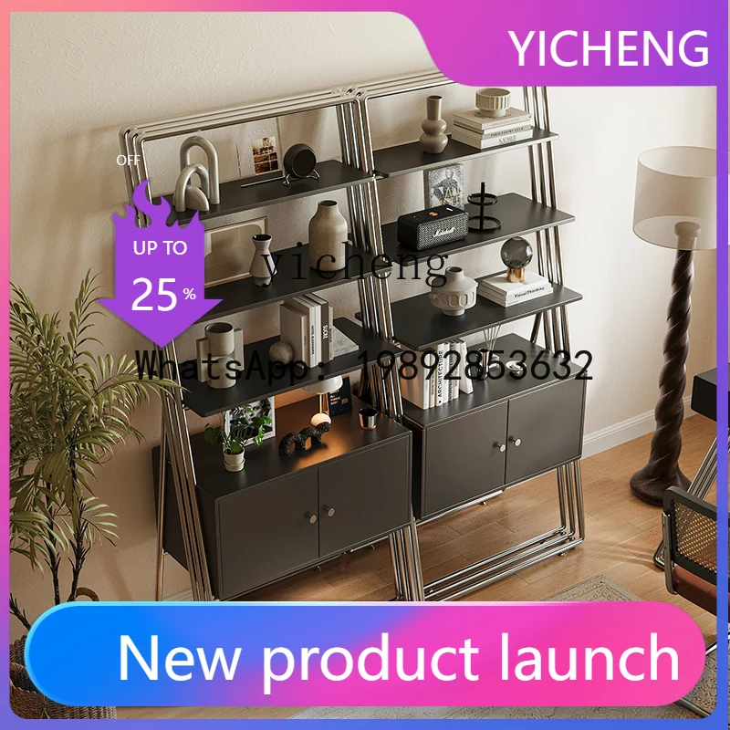 

Стеллаж из нержавеющей стали, декоративная полка, напольная подставка для дома, многоярусный шкаф для хранения, минималистичный стеллаж