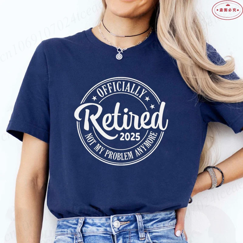 Funny Retirement T-Shirt for Women FashionTeacher Retired Est 2025 Y2k Tops Casual Short Sleeve Tees Female Aesthetic Clothing