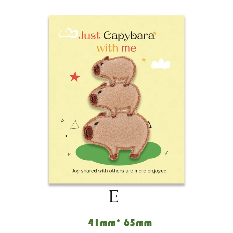 1 Piece Cute Capybara Embroidered Clothing Patches For Clothes Parch Fabric Sticker