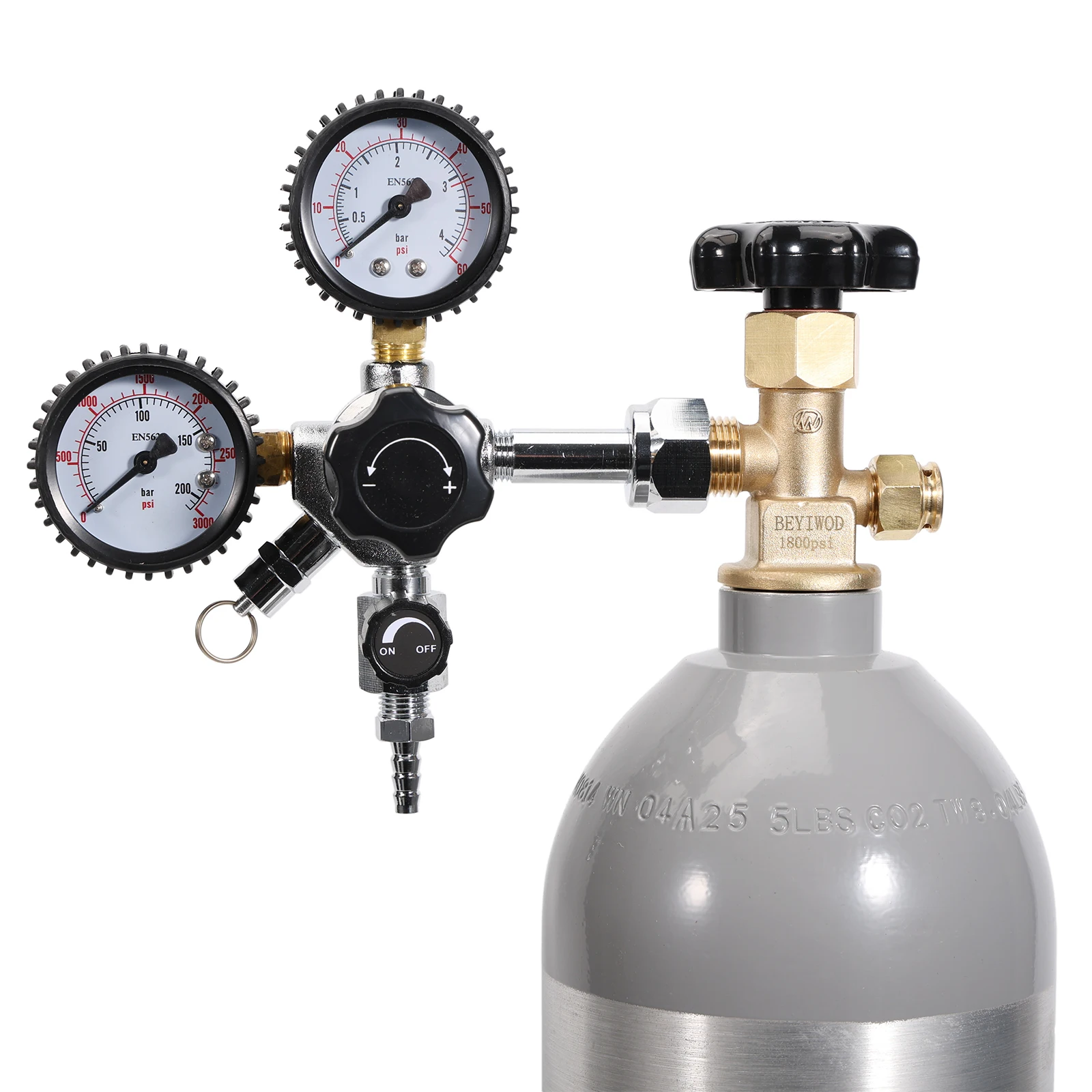 Heavy Duty Dual Gauge CO2 Regulator Homebrew Kegging Draft Beer Kegerators Regulator Safety Pressure Relief Valve