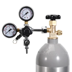 Heavy Duty Dual Gauge CO2 Regulator Homebrew Kegging Draft Beer Kegerators Regulator Safety Pressure Relief Valve