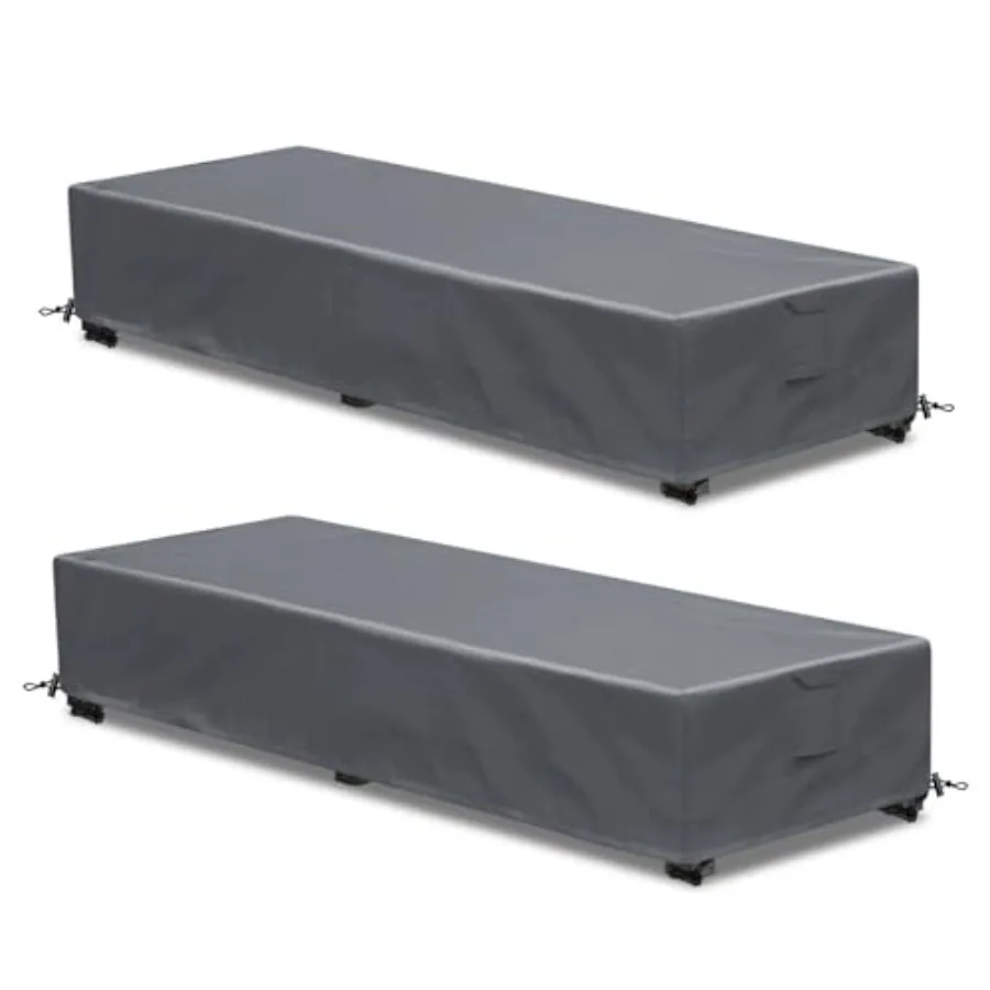 Outdoor Chaise Lounge Covers 600D Weather Resistant Material, UV Protection, Windproof Design Outside Furniture Covers 80