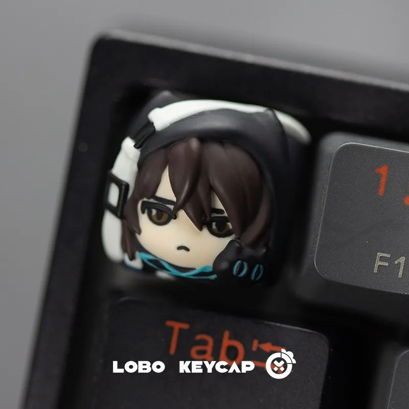 Arknights Amiya Keycap Ręcznie robione nasadki z żywicy Klawiatura mechaniczna Nasadki na klawisze Śliczne, spersonalizowane akcesoria do gier Prezenty