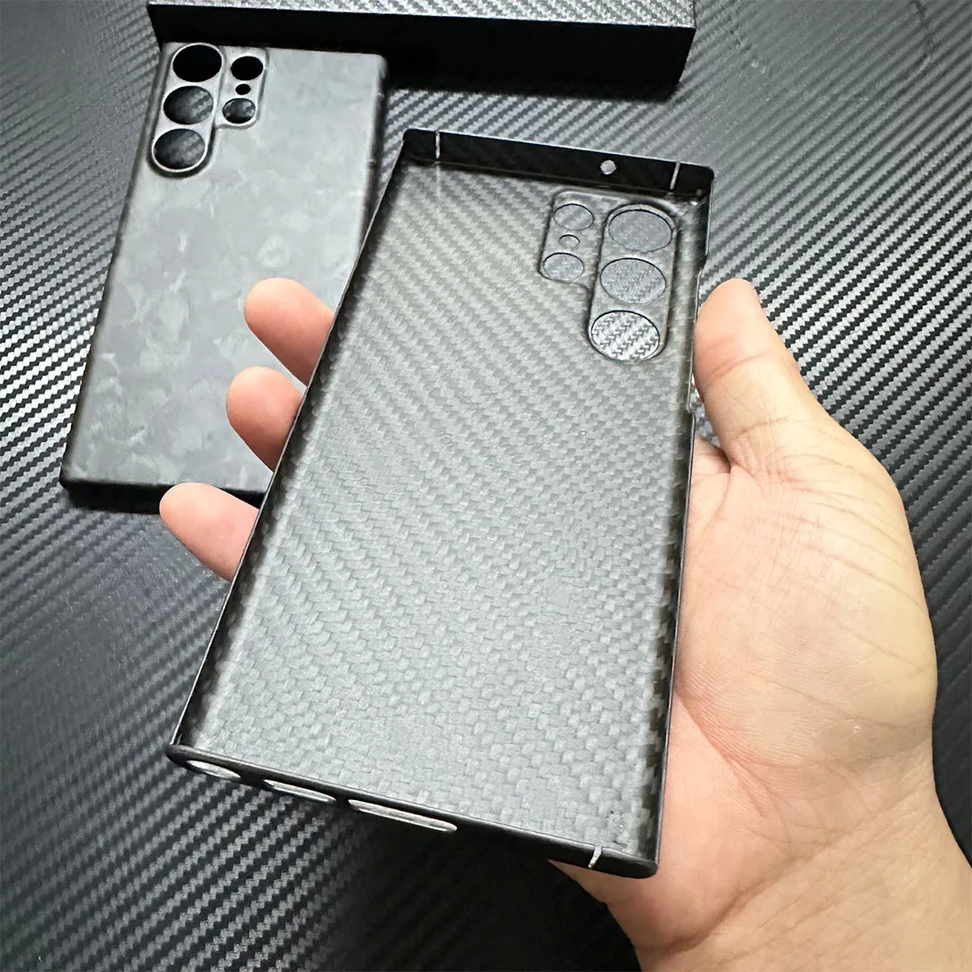 Capa de telefone de fibra de carbono forjada acc para samsung galaxy s25 ultra capa de fibra de aramida para s23 ultra resistente a quedas capa dura