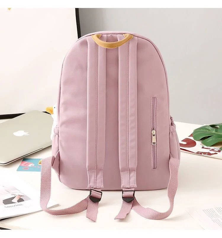 Korean Style High School Backpack for Girls Versatile Middle School Student Bookbag Trendy Teenage Rucksack