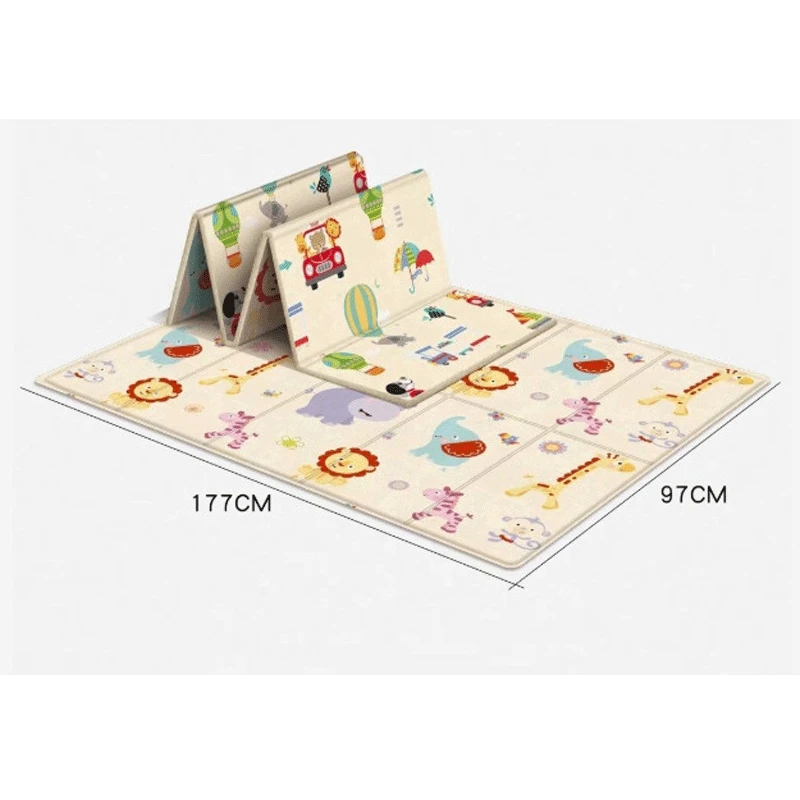 Foldable Cartoon Play Mat Kid Rug Puzzle Infant Carpet Waterproof Early Education Gym Baby Crawling Pad Rug Developing Mat