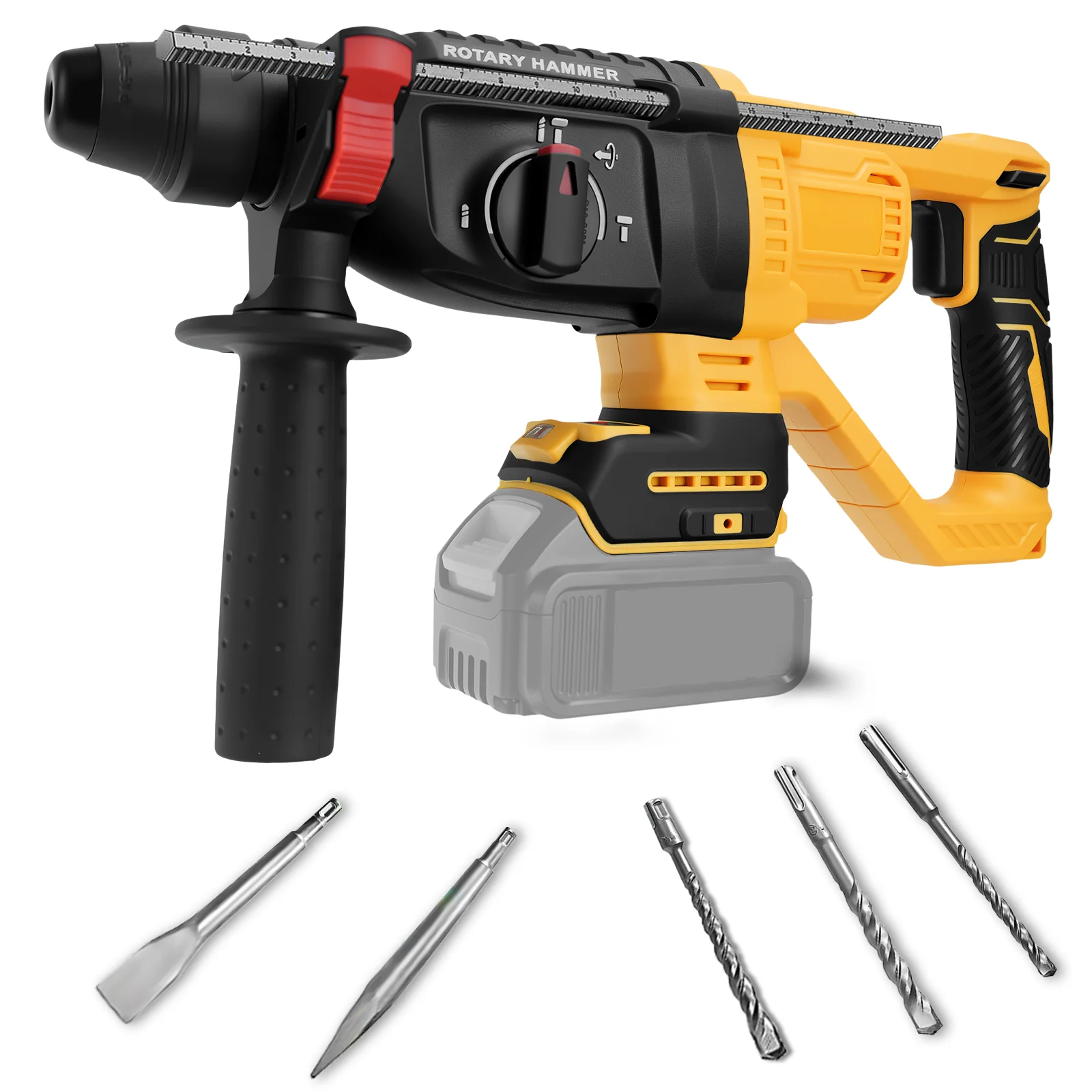 

Бесщеточная электрическая ударная дрель 26 мм для аккумулятора Dewalt 20 В с 4 функциями и 3 скоростями Аккумуляторная ударная дрель (без аккумулятора)