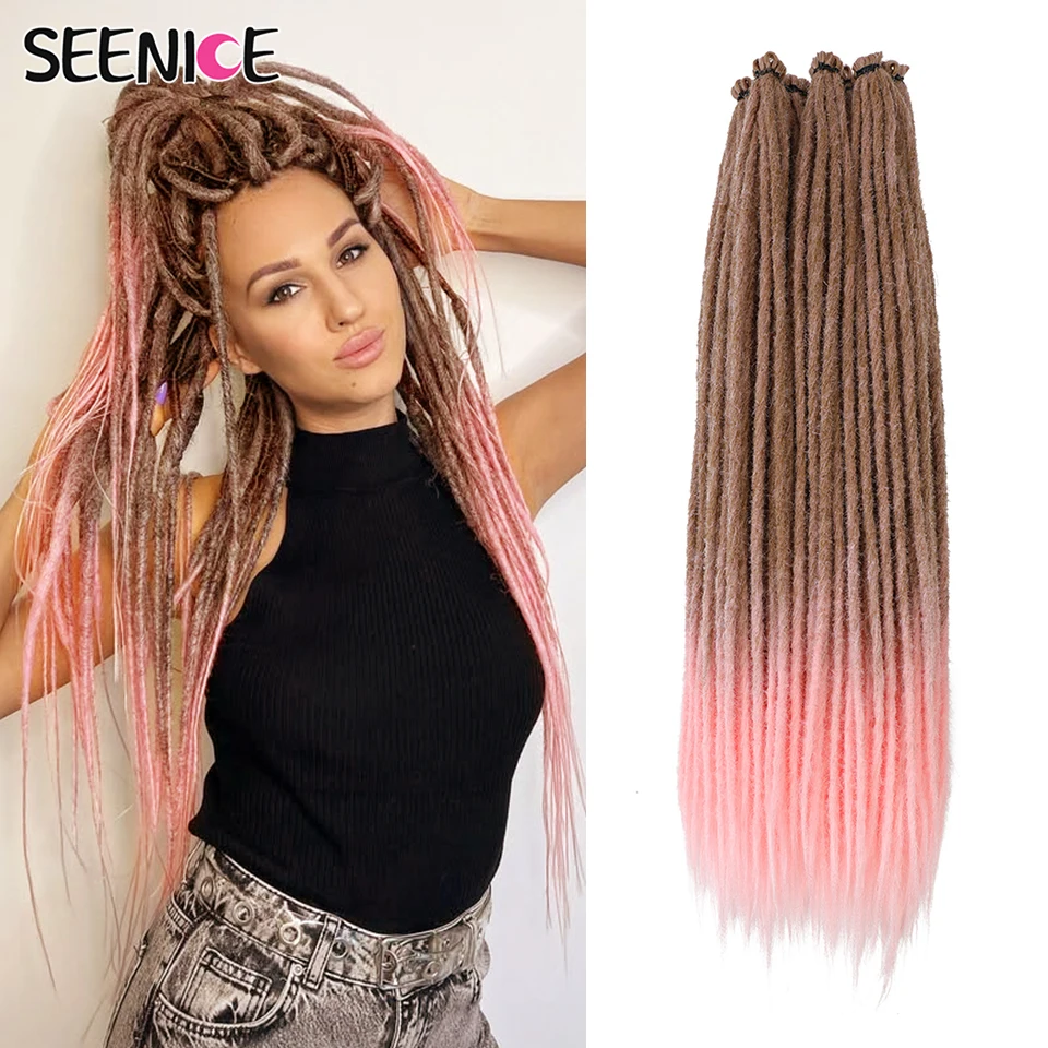 

24" Handmade Dreadlocks Extension Ombre Color Soft Synthetic Crochet Hair Super Long Dread Extensions Reggae Style for Women