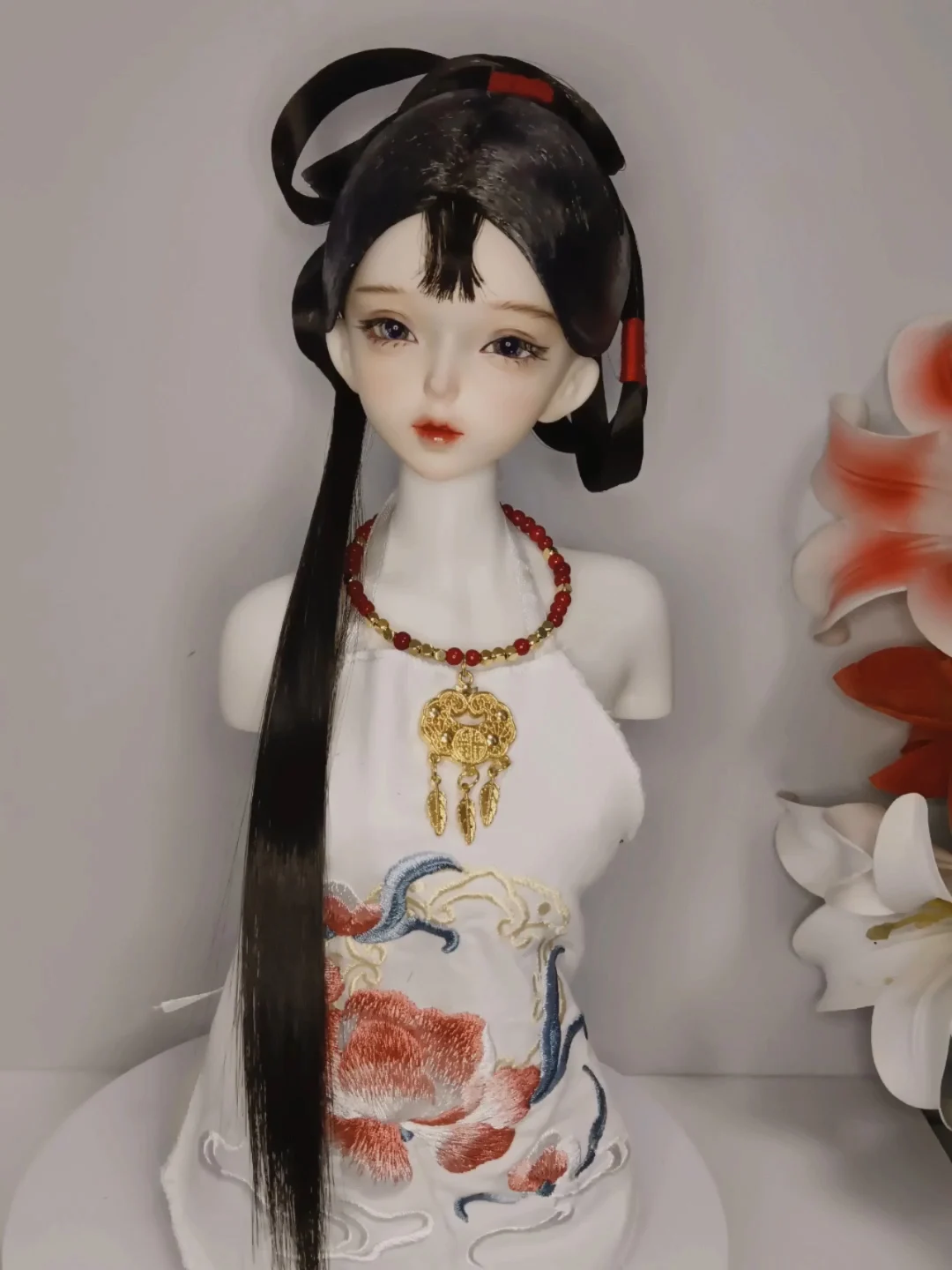 Peruka BJD w skali 1/4 1/3, strój starożytny, Hanfu, wróżka, długie włosy, peruki retro dla BJD/SD MSD SD13 Big Girl SSDF, akcesoria dla lalek C2364