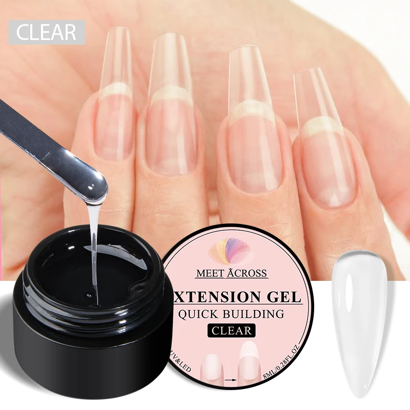 Milky White Nail Extension Gel Clear Nude Building UV Gel For Nails Finger Extensions Form Tips French Nails Manicure Nail Art