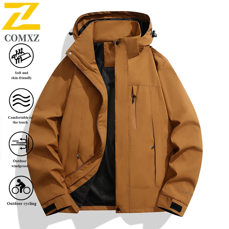 

EiAO Windbreaker Couple Embroidered Cuff Waterproof Windproof Outdoor Jacket for Hiking Camping Fishing All-Season Casual 2025