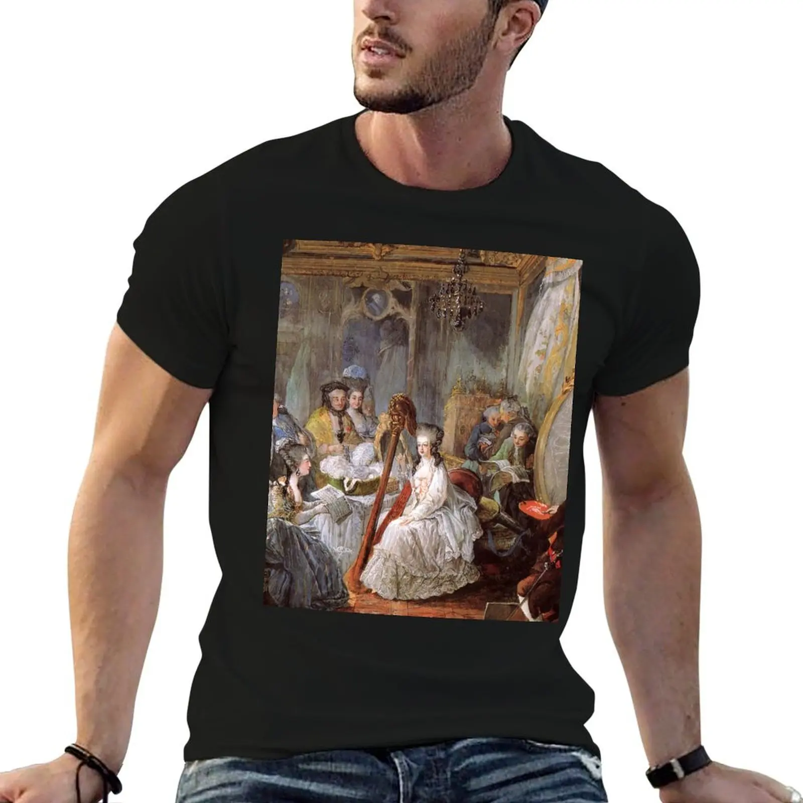 

Jean-Baptiste Antoinette Gautier-Dagoty harp French the playing at Court - André Marie the