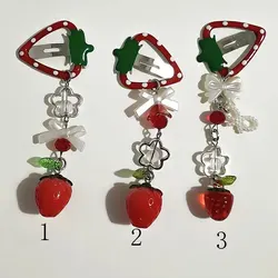 1pcs handmade strawberry hairpin fairy tale fairy core y2k hairpin
