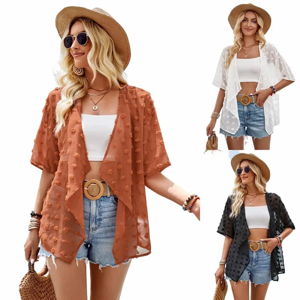 

Women's Kimono Cardigan Summer Lightweight Sheer Beach Cover Ups Casual Loose Open Front Cardigan Tops