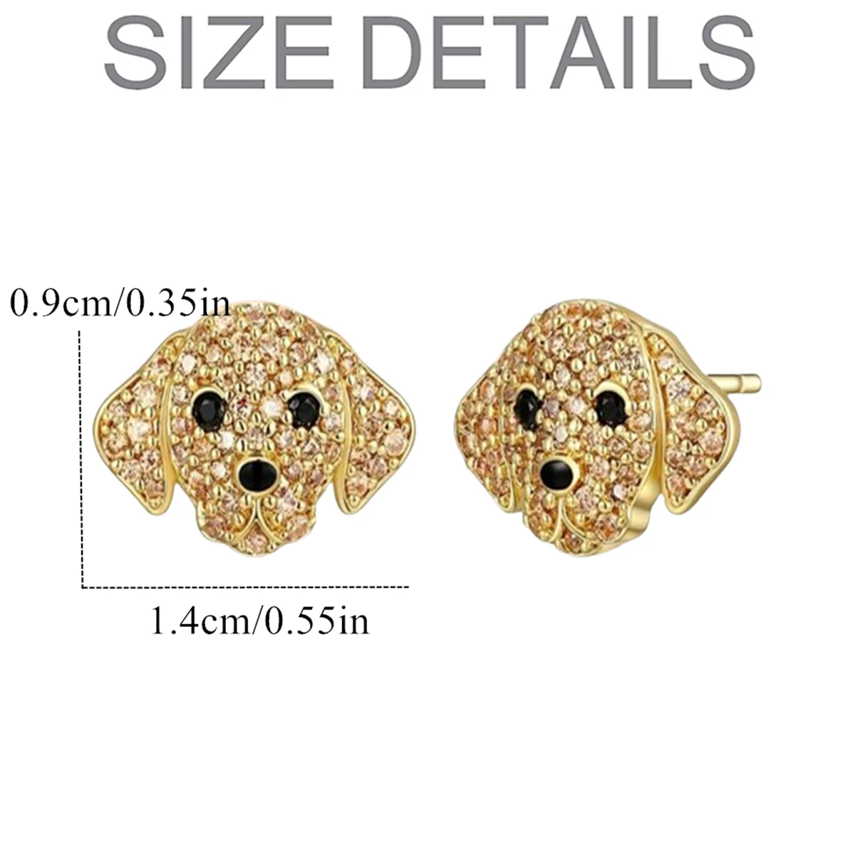 Creative Cute Golden Labrador Retriever Stud Earrings for Women Exquisite Pet Puppy Earrings Jewelry Holiday Gift for Dog Lovers