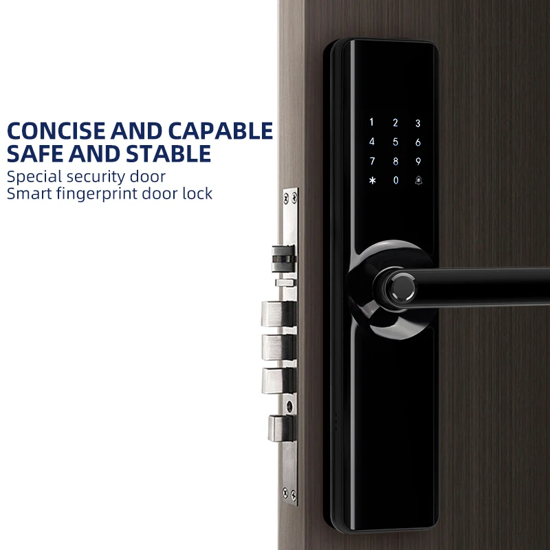Smart Office Secure RFID Key Card Lock Digital Door Lock with Keyless Key Cylinder for Wood Doors for Hotel TTlock&TUYA
