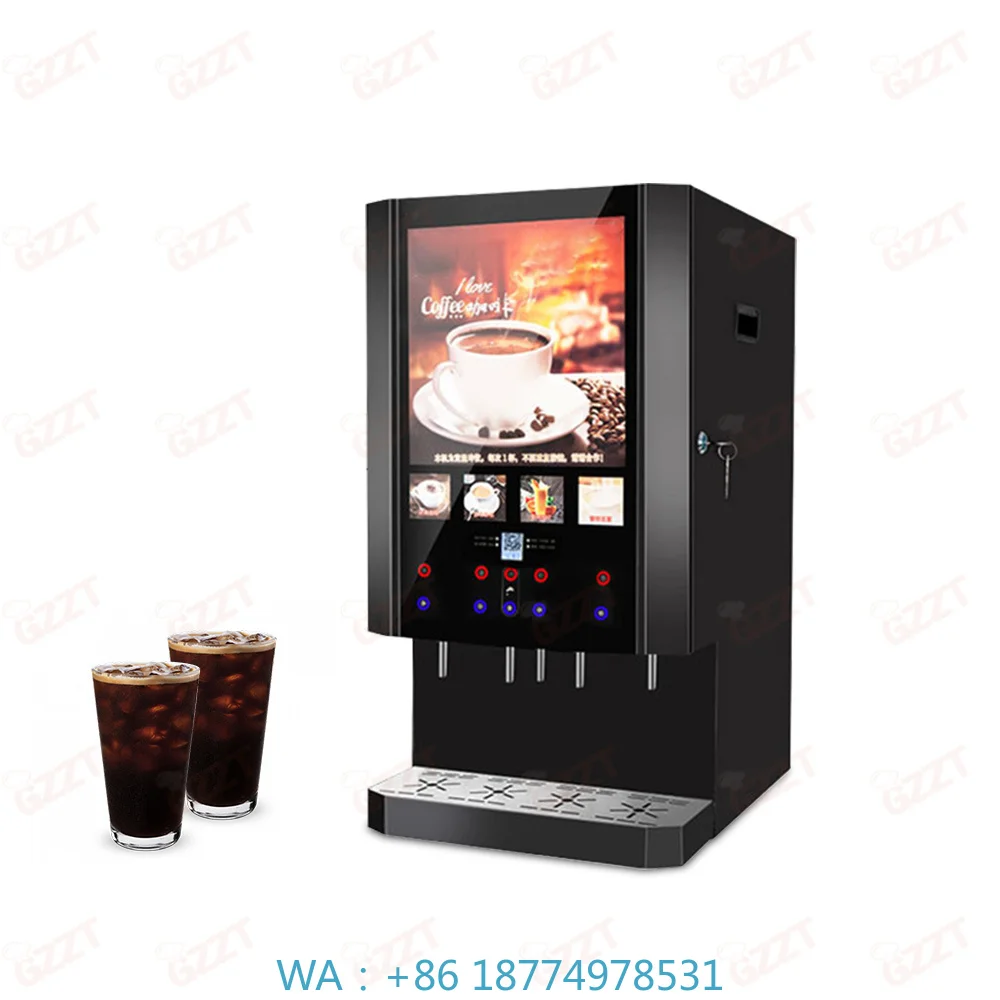 Automatic Table‑Type Drink Dispensing Maker, 4 Optional Flavors for Hot & Cold Coffee Soybean Milk Cocoa Instant Juice Beverages
