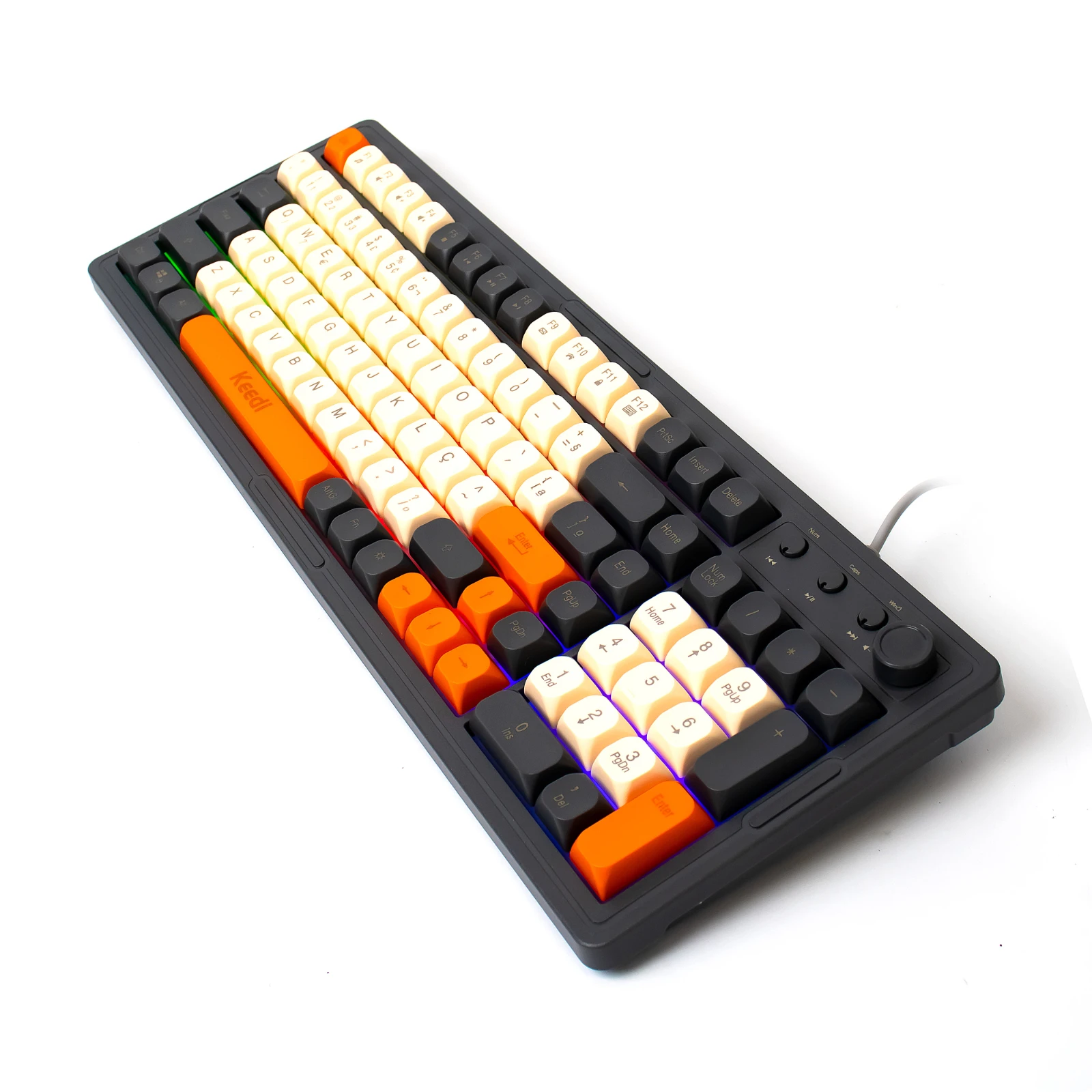 KEEDI-TEC814 USB LED Membrane Controller Volume Mouse Gamer Keyboard Kit