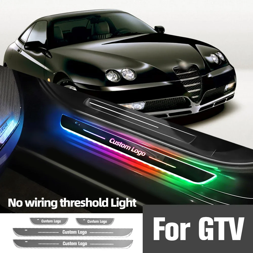 

For Alfa Romeo GTV 916 1995-2005 2003 2004 Car Door Sill Light Customized Logo LED Welcome Threshold Pedal Lamp Accessories