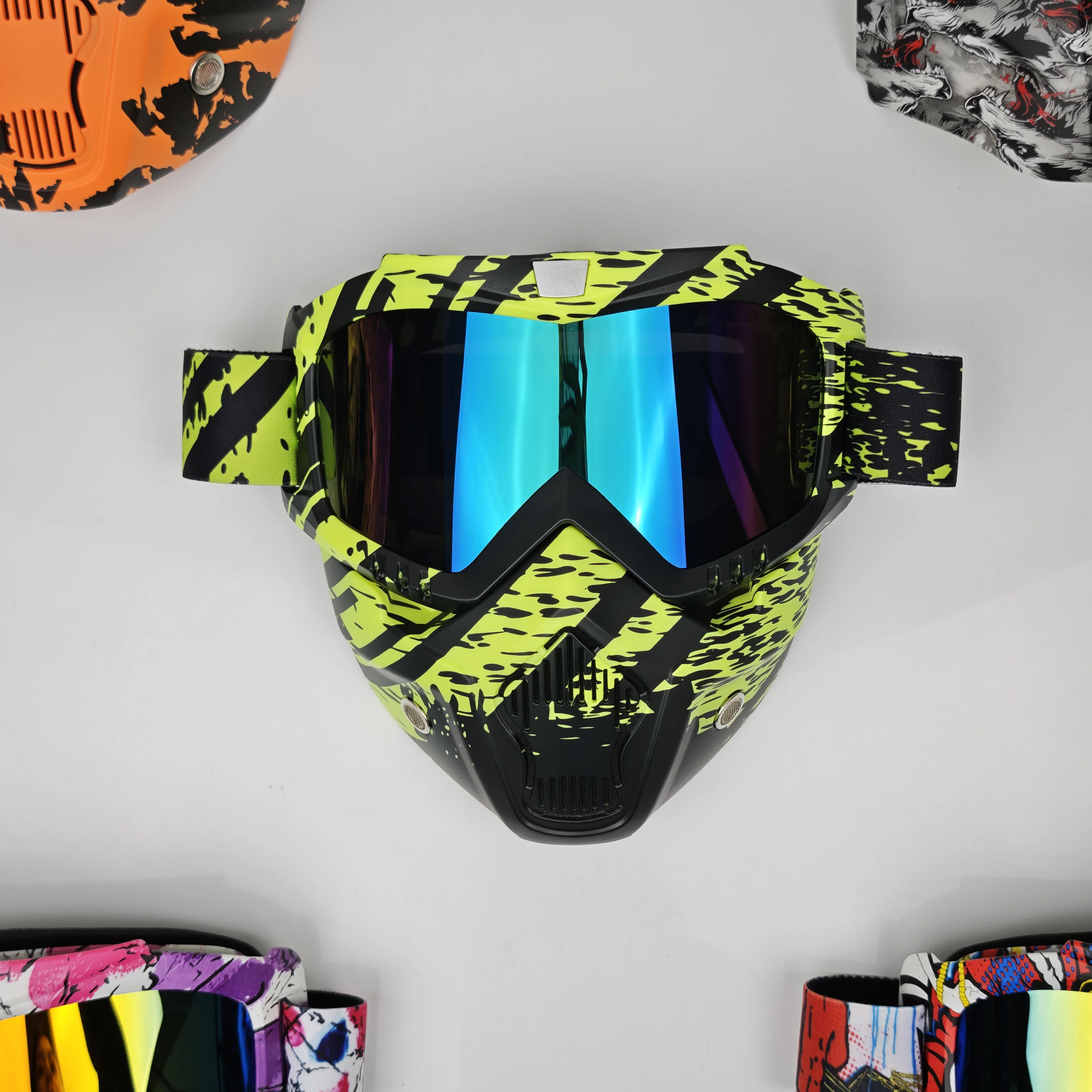 

Motorcycle Mask Glasses Graffiti Off-road Cycling UV400 Anti-Fog Windproof Outdoor Goggles Dustproof Motocross Mask Glasses MTB