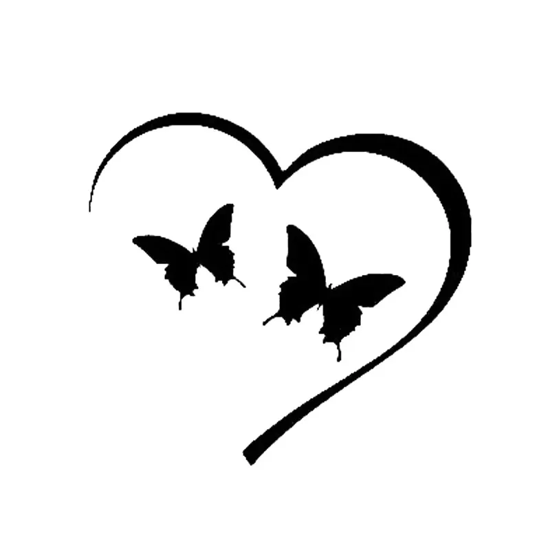 

15*13,8 см сердце бабочка романтический дизайн стиль оконный бампер аксессуары для мотоциклов декоративные виниловые наклейки для автомобиля