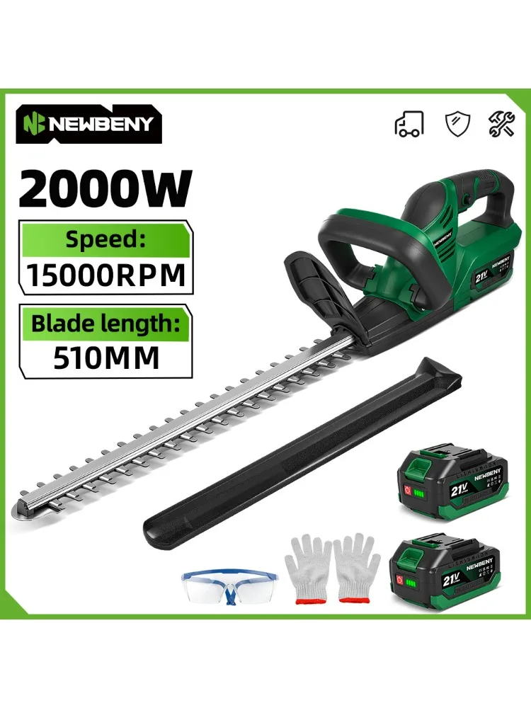 NEWBENY 510MM 2000W Elektrische Heckenschere 15000RPM Garten-Landschaftspflege Schneid- und Trimmschere Elektrowerkzeug für Makita 21V Akku
