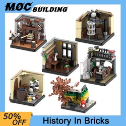 MOC Historical Figures Series Model Building Blocks Inventors Scientists Scene Room Diorama DIY Bricks Learn History Toys Gifts