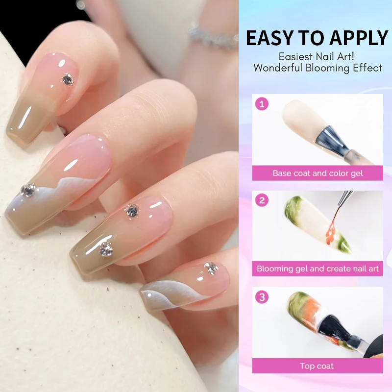 RS NAIL 12ml Clear Blooming Gel Nail Polish UV LED Blossom Soak Off Nail Art Polish DIY Design for Gradient Effect Manicure Gel - Image 3