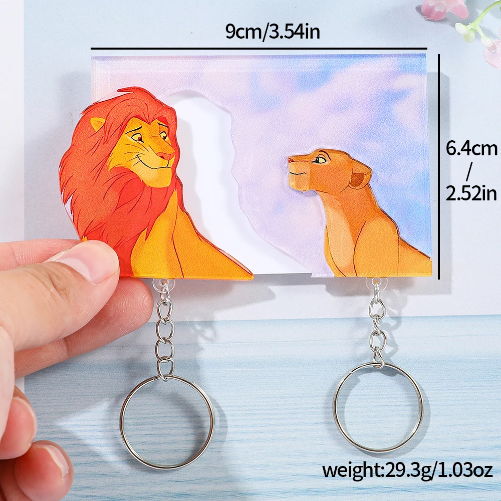 Nuevo llavero del Rey León, llavero para pareja, colgante de pared, decoración del hogar, colgante de llave, mochila, llavero, estante de almacenamiento, regalo para pareja