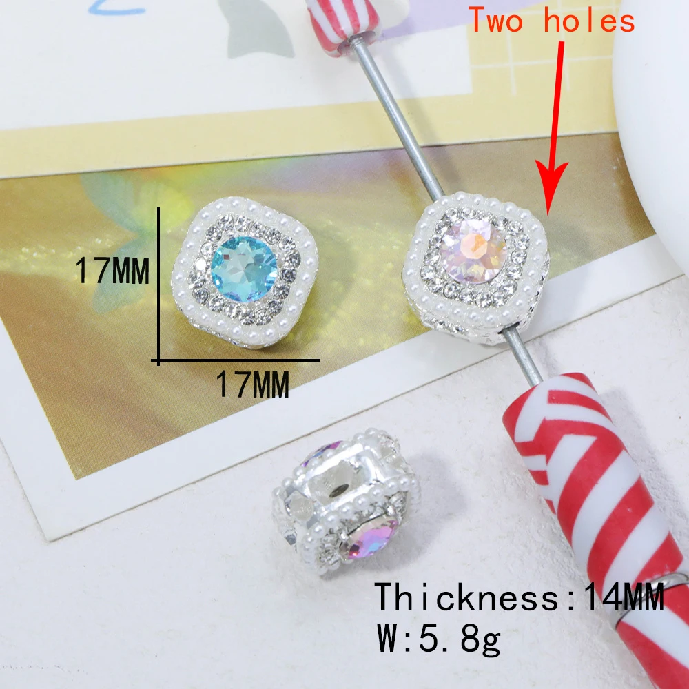 Cordial Design 30 pezzi 17*17MM perline fai da te/effetto strass/fatto a mano/forma quadrata/lega/accessori e componenti di gioielli # 18626