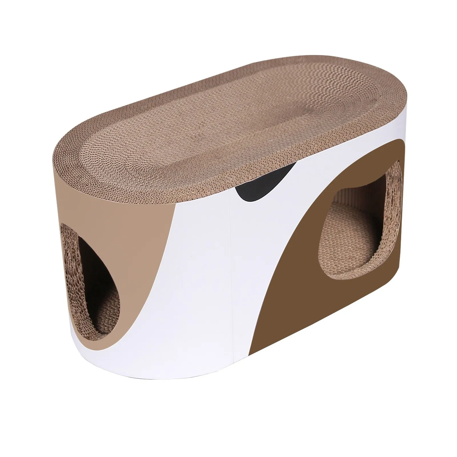 Big Cat Scratcher Lounge Cardboard Cat Scratcher House with Hole Large Scratching Lounger Bed Cat Scratching Pad for Indoor Cats