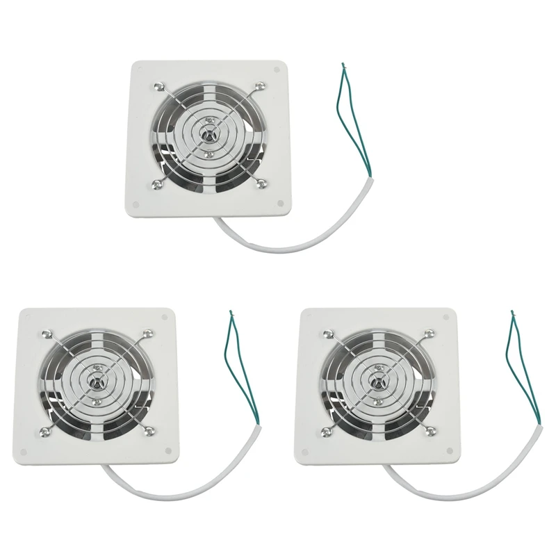 

3Pcs 4 Inch 20W 220V High Speed Exhaust Fan Toilet Hanging Wall Window Glass Small Ventilator Extractor Exhaust Fans