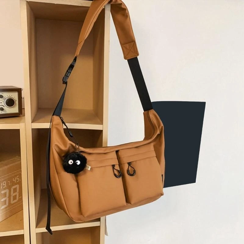 

E8FB Lightweight Travel Shoulder Bag Nylon Crossbody Purse For Couples And