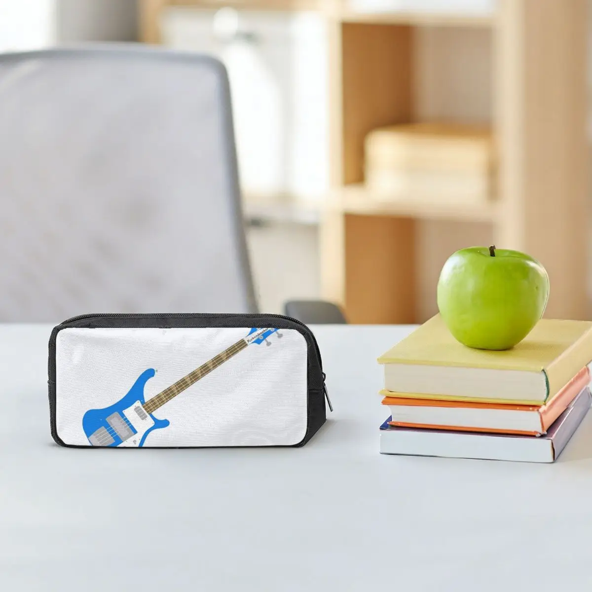 Estuche para lápices Rickenbacker 4001C FLCL azul cobalto para zurdos, estuche para lápices escolar, bolsa para lápices, bolsa de almacenamiento grande