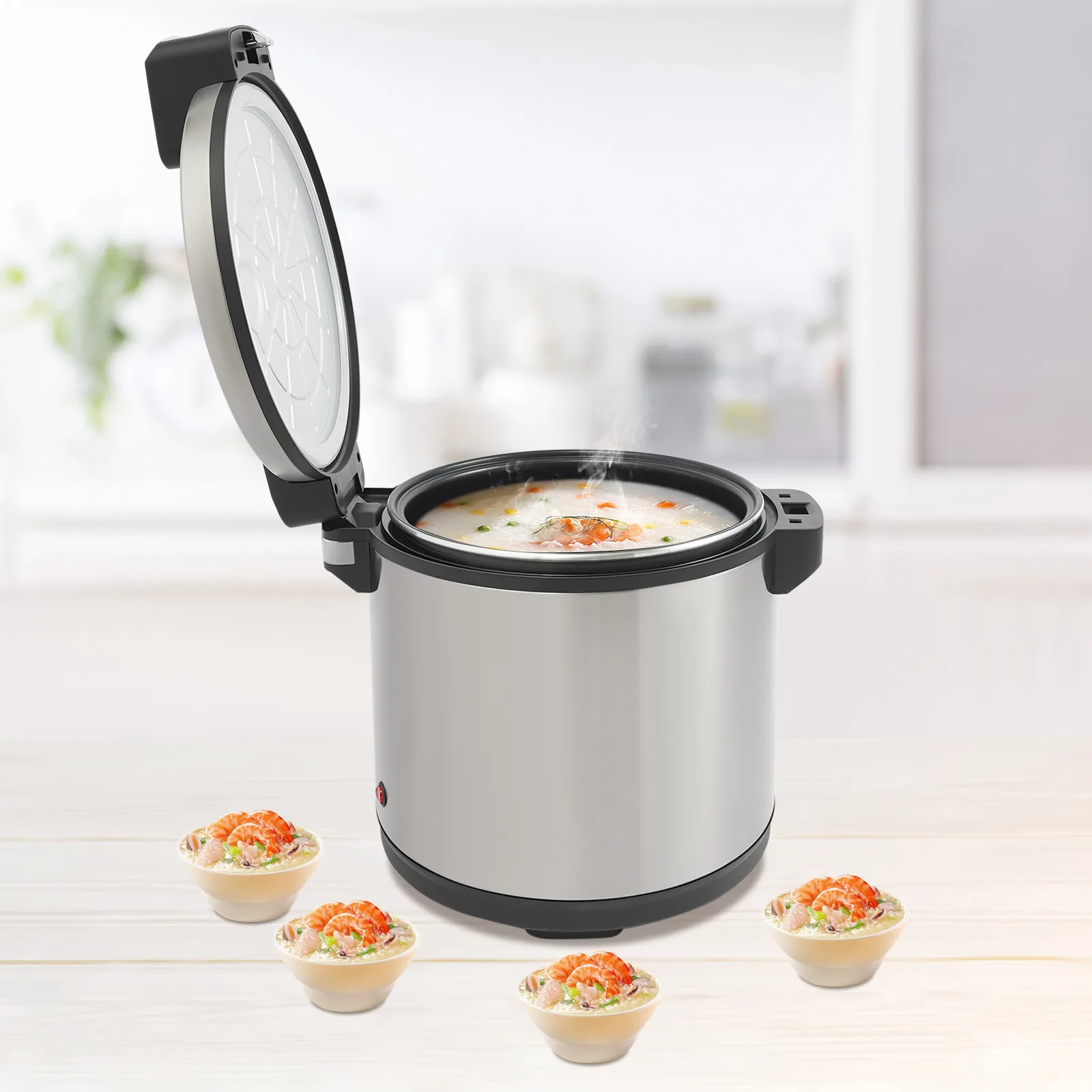 Pemanas Nasi Komersial 110W 110V, Penanak Nasi Isolasi, Pemanas Nasi Listrik 19L untuk Restoran, Natal, Pesta