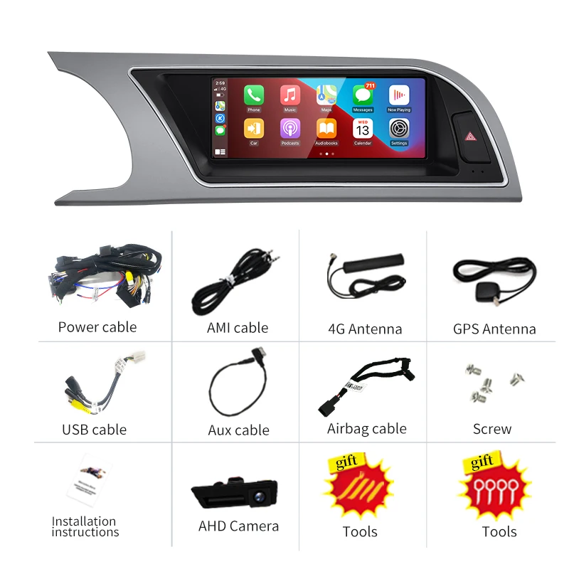 Factory Price 8.8inch HD 8 Core Android13 Wireless Carplay Auto For AUDI A5 S5 09-16 Years Car Intellgent Central Multimedia