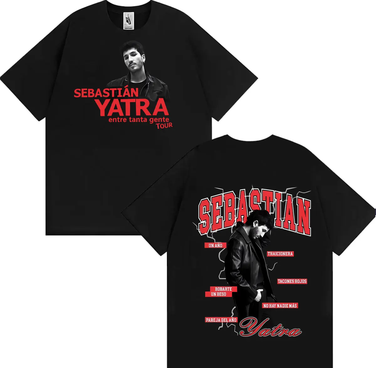 Sebastian Yatra Entre Tanta Gente Tour 2026 T Shirts Men Women Summer Gothic High Street T-shirt Vintage Casual Cotton Tee Shirt