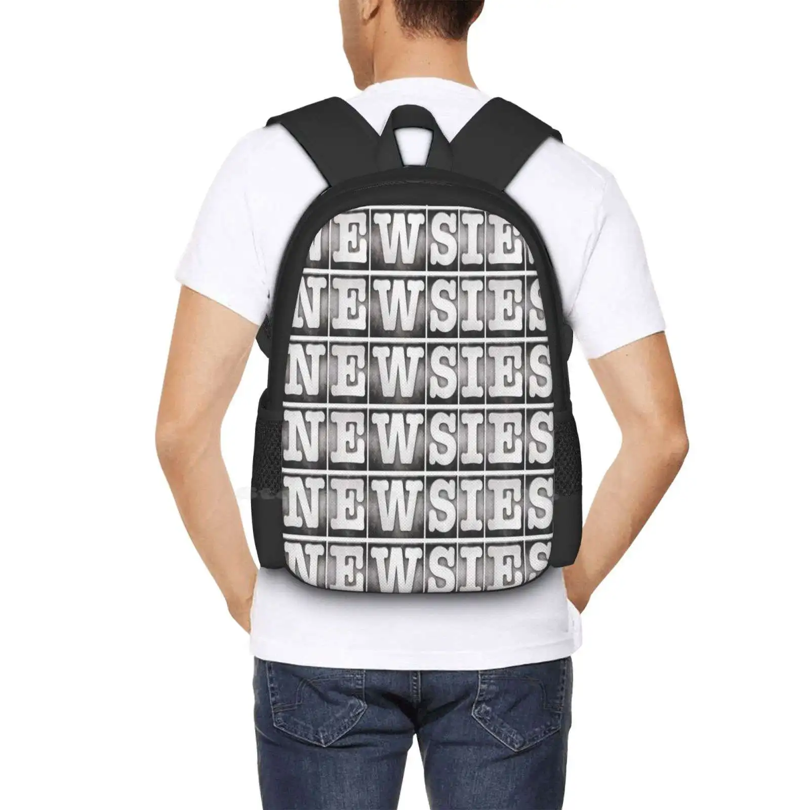 Newsies Logo الوافدين الجدد للجنسين حقائب حقيبة الطالب على ظهره Newsies الموسيقية برودواي جاك تحمل راية كلمات المسرح
