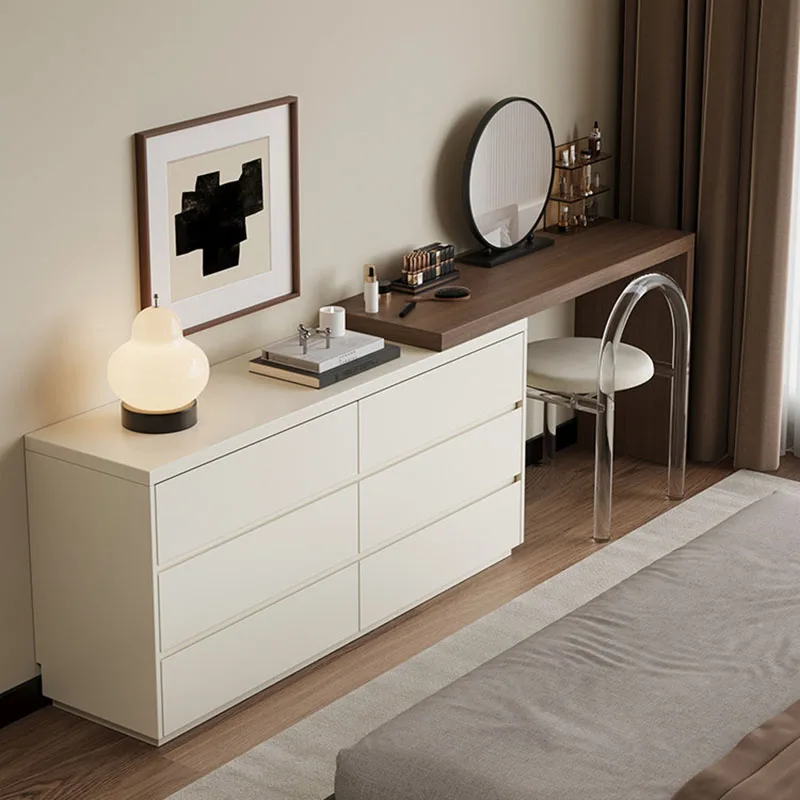 

Makeup Chair Vanity Table Storage Mirror Cabinet Study Stool Console Dressing Table Luxury Shelf Penteadeira Trendy Furniture