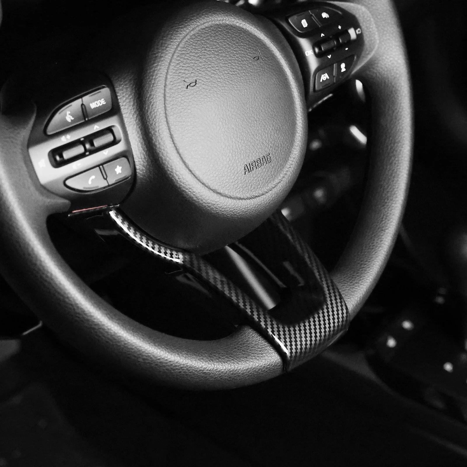 

For Kia Morning 2020 2021 2022 2023 Car Steering Wheel Buttons Cover Frame Trim Accessories Auto Interior Styling