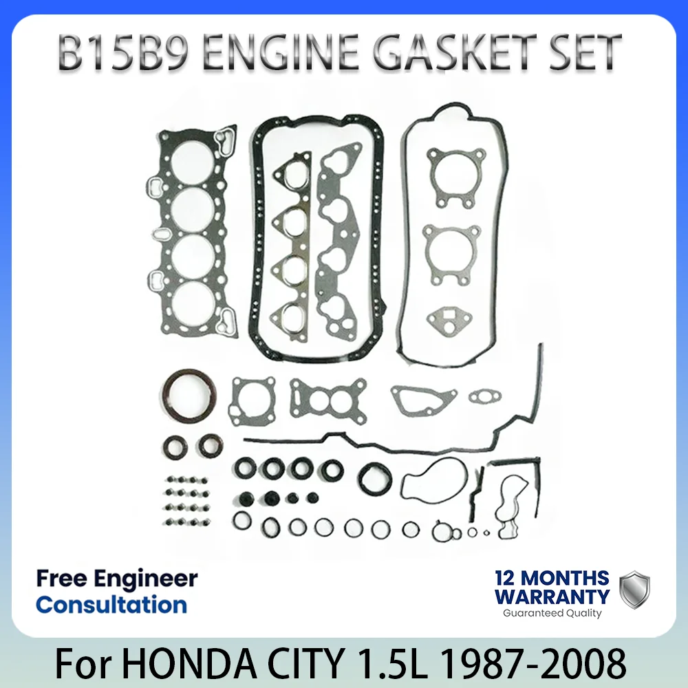 D15B7 B15B9 ENGINE GASKET SET For HONDA CITY CIVIC CONCERTO CRX DOMANI CG3 GE4 EG8 1.5L 1.5 L T L4 GAS 1987-2008 06110-P03-000